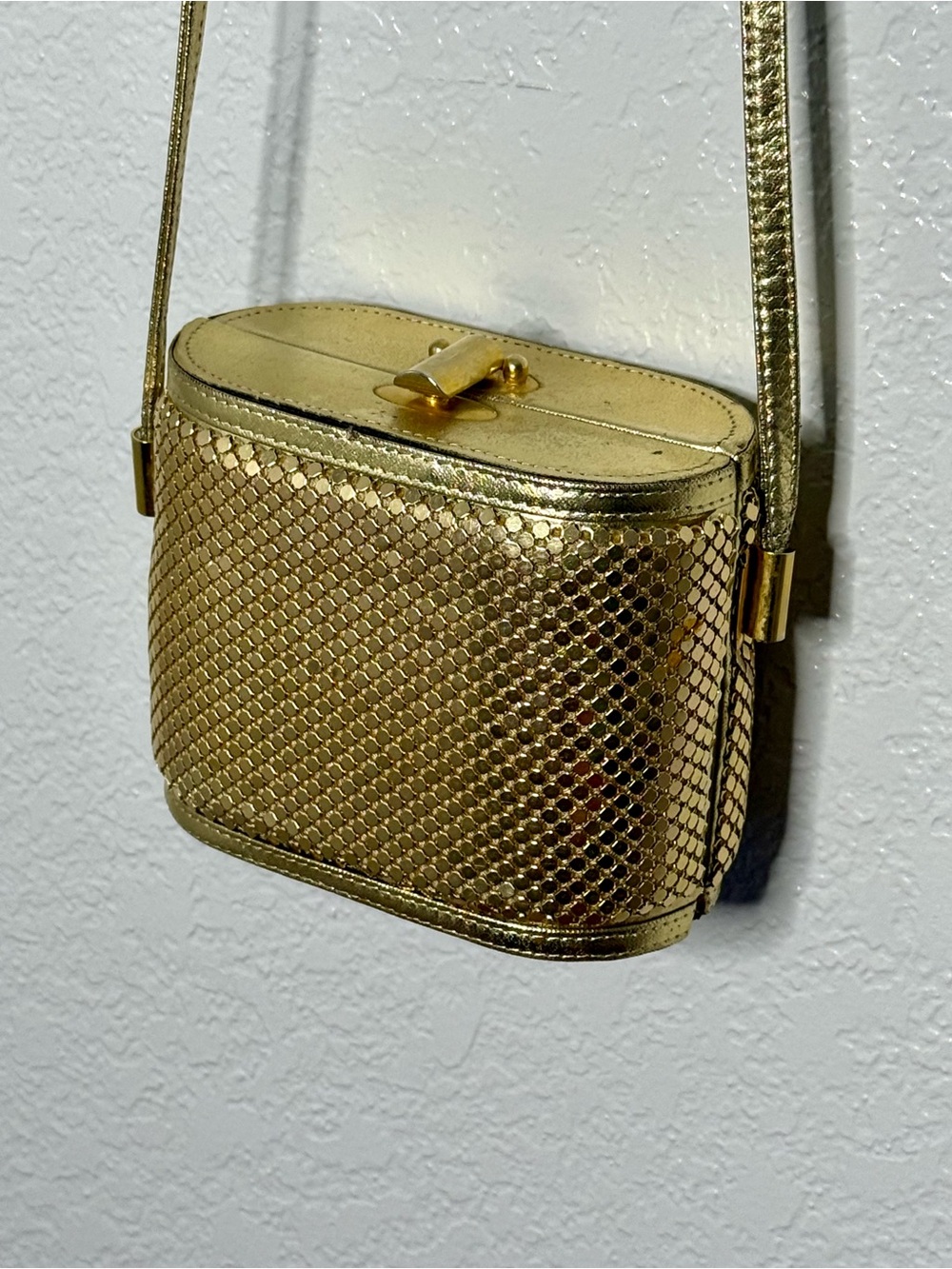 Y&S Vintage Gold Mesh Crossbody Bag